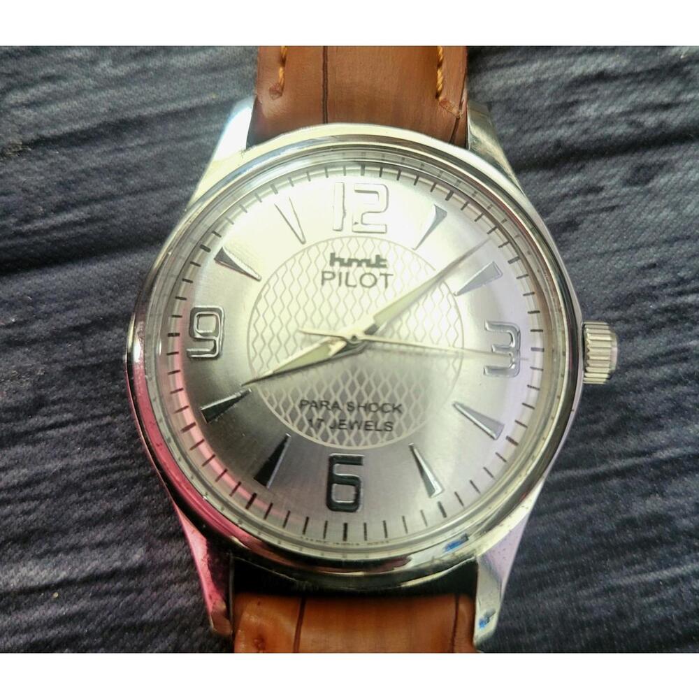 Vintage‎ Clean Para Shock Pilot 17J Pie Pan Men's Watch - Picture 6 of 8